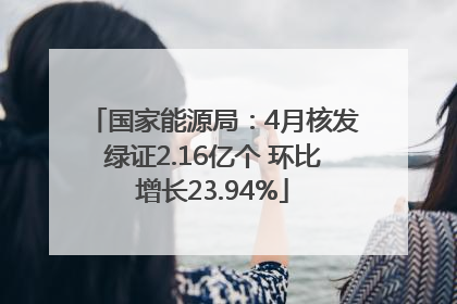 国家能源局：4月核发绿证2.16亿个 环比增长23.94%