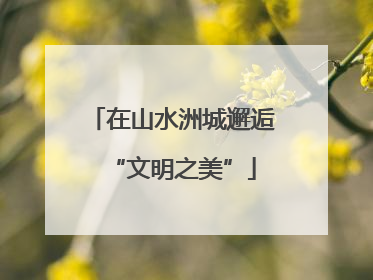 在山水洲城邂逅“文明之美”