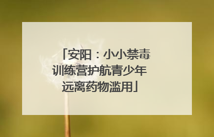 安阳：小小禁毒训练营护航青少年远离药物滥用