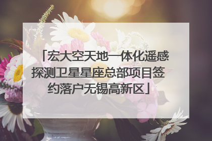 宏大空天地一体化遥感探测卫星星座总部项目签约落户无锡高新区