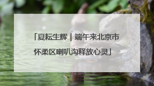 夏耘生辉｜端午来北京市怀柔区喇叭沟释放心灵