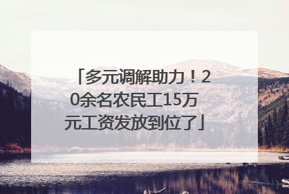 多元调解助力！20余名农民工15万元工资发放到位了