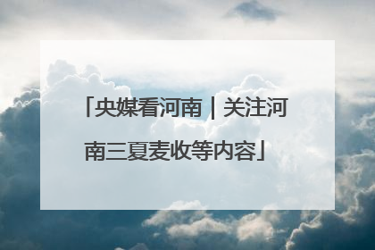 央媒看河南｜关注河南三夏麦收等内容
