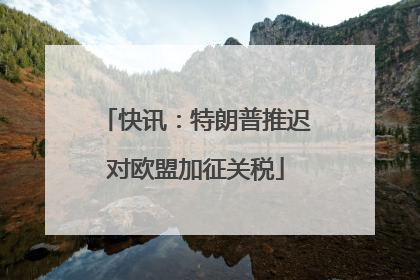 快讯：特朗普推迟对欧盟加征关税