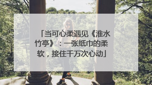 当可心柔遇见《淮水竹亭》：一张纸巾的柔软，接住千万次心动
