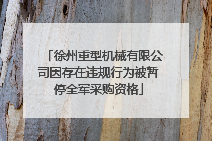 徐州重型机械有限公司因存在违规行为被暂停全军采购资格