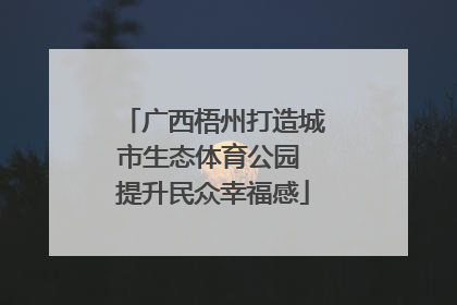广西梧州打造城市生态体育公园 提升民众幸福感