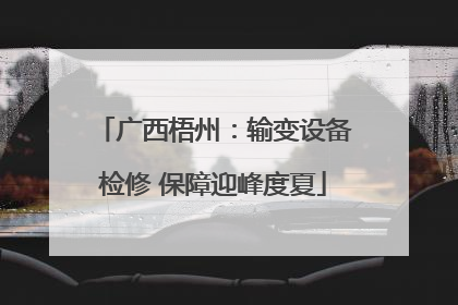 广西梧州：输变设备检修 保障迎峰度夏