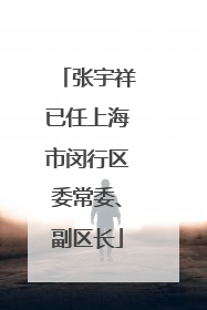 张宇祥已任上海市闵行区委常委、副区长