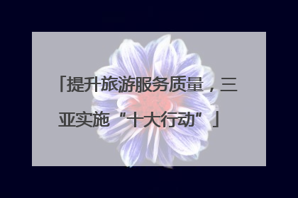 提升旅游服务质量，三亚实施“十大行动”