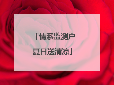 情系监测户 夏日送清凉