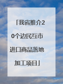 我省推介20个边民互市进口商品落地加工项目