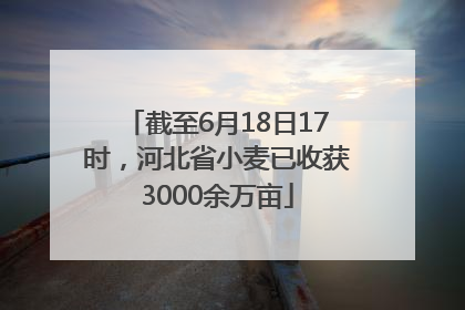截至6月18日17时，河北省小麦已收获3000余万亩