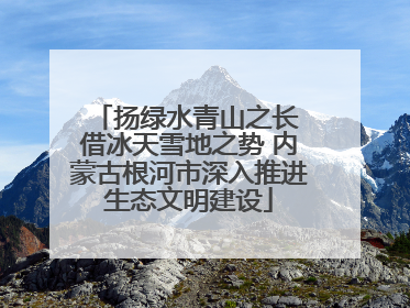 扬绿水青山之长 借冰天雪地之势 内蒙古根河市深入推进生态文明建设