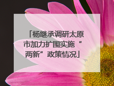杨继承调研太原市加力扩围实施“两新”政策情况