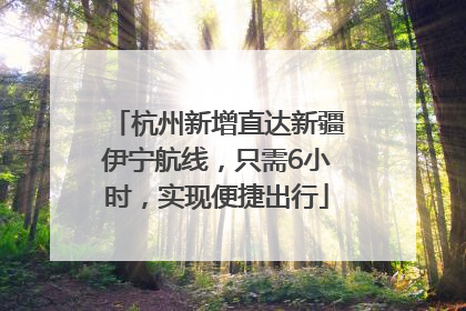 杭州新增直达新疆伊宁航线，只需6小时，实现便捷出行
