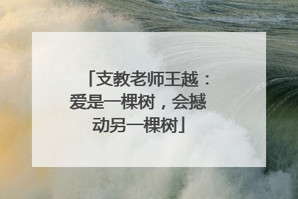 支教老师王越：爱是一棵树，会撼动另一棵树