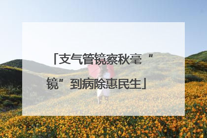 支气管镜察秋毫“镜”到病除惠民生