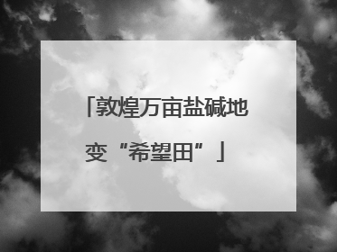 敦煌万亩盐碱地变“希望田”