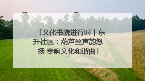 文化书院进行时｜东升社区：葫芦丝声韵悠扬 奏响文化和谐曲