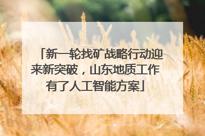 新一轮找矿战略行动迎来新突破，山东地质工作有了人工智能方案