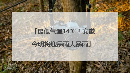 最低气温14℃！安徽今明将迎暴雨大暴雨