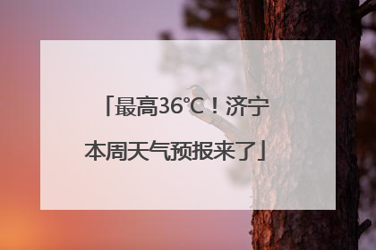 最高36℃！济宁本周天气预报来了
