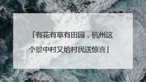 有花有草有田园，杭州这个景中村又给村民送惊喜
