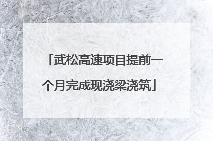 武松高速项目提前一个月完成现浇梁浇筑