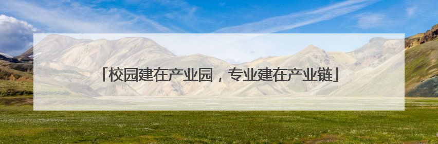 校园建在产业园，专业建在产业链