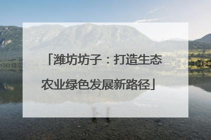 潍坊坊子：打造生态农业绿色发展新路径