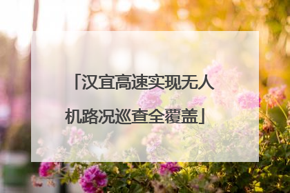 汉宜高速实现无人机路况巡查全覆盖