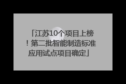 江苏10个项目上榜！第二批智能制造标准应用试点项目确定