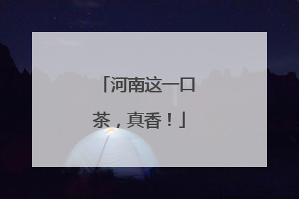 河南这一口茶，真香！