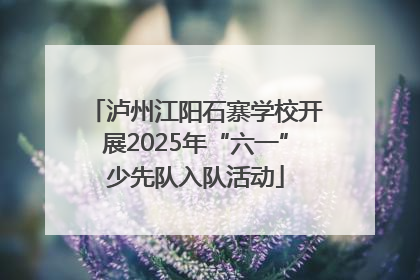 泸州江阳石寨学校开展2025年“六一”少先队入队活动
