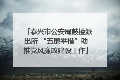 泰兴市公安局鼓楼派出所 “五廉举措”助推党风廉政建设工作