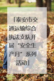 泰安市交通运输综合执法支队开展“安全生产月”系列活动