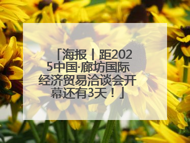 海报丨距2025中国·廊坊国际经济贸易洽谈会开幕还有3天！