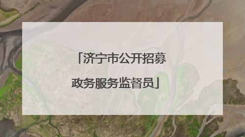 济宁市公开招募政务服务监督员