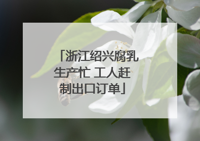 浙江绍兴腐乳生产忙 工人赶制出口订单