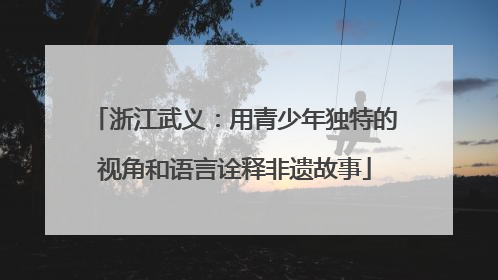 浙江武义：用青少年独特的视角和语言诠释非遗故事