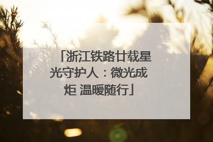 浙江铁路廿载星光守护人：微光成炬 温暖随行