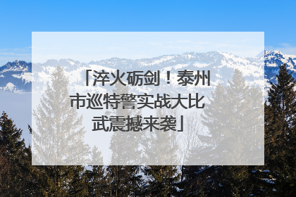 淬火砺剑！泰州市巡特警实战大比武震撼来袭