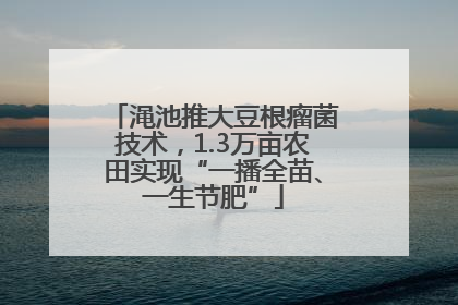 渑池推大豆根瘤菌技术，1.3万亩农田实现“一播全苗、一生节肥”