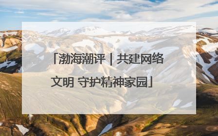 渤海潮评｜共建网络文明 守护精神家园