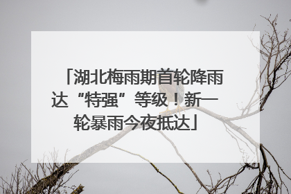 湖北梅雨期首轮降雨达“特强”等级！新一轮暴雨今夜抵达