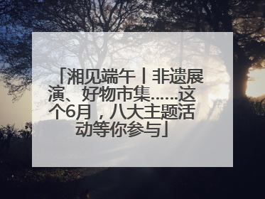 湘见端午丨非遗展演、好物市集……这个6月，八大主题活动等你参与