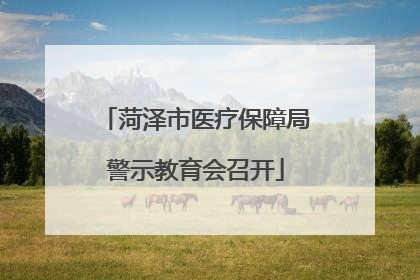 菏泽市医疗保障局警示教育会召开