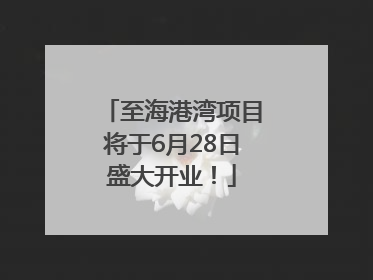 至海港湾项目将于6月28日盛大开业！