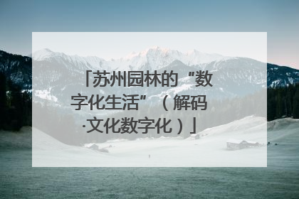 苏州园林的“数字化生活”（解码·文化数字化）